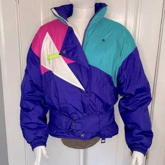 HOT Ski Jacket Color Block Jacket 80s Vintage 80s Fera Color